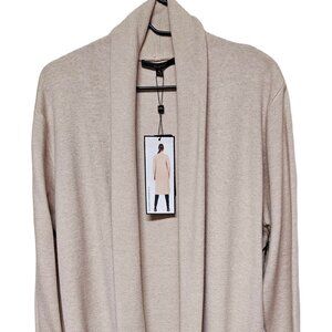 ✨ MaxSport Long Open Front Cardigan – Size XL – Heather Stone – MSRP $368 NWT ✨